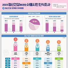 [인포그래픽] 2023 정신건강에 관한 서울시민 인식조사 (정신건강 문제와 대처방법)